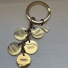 Coach Letter Dangle Disc Swarovski Crystal Purse Fob Keychain