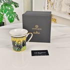 Versace Floral Pattern Mug With Gold Medusa Logo