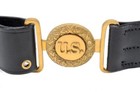 Us Officers Black Leather Belt With Oak Leaves