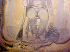 1850s Gold Stick Pin Prospector W satchel Ambrotype Glass Photograph 1 6 Plate