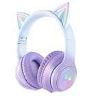 Bluetooth Cat Ear Headphones For Kids   Adults  Wireless   Gradient Purple
