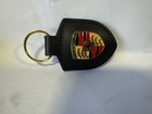 New Porsche Leather Crest Key Ring Fob Chain Black Wap0500950e