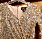 Alex Evenings Formal stunning Gown  Sz 4  Sparkling Beige W sequins  3 4 Sleeves