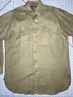 Vintage Us Navy Wwii Officer Button Shirt Men s Large 15 Beige Usn Ww2