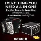 Hohner Panther Diatonic Accordion - Keys G c f Bundle With Hard Case - New
