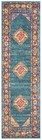 Madison Collection Runner Rug - 2 3  X 8   Light Blue   Orange  Boho Chic Med   