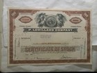 Vintage Lorillard Company    1959 Common Stock Certificate      Angels Artwork      