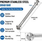 Knurled Brushed Stainless Steel Grab Bars  2 Pack 16 Inch