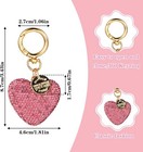 Rhinestone Heart Keychain For Women Bling Cute Sparkling Key Ring For Car Purse