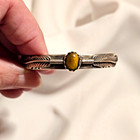 Vintage Native American Signed Tiger Eye Cuff Bracelet   Ring  Nice Set