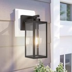Outdoor Wall Lantern 2 Pack Black Exterior Wall Sconce With Clear Glass Shade Wa