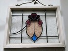 Antique English Style Architectural Leaded Stained Glass Window