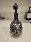 Antique Alvin Sterling Silver Overlay Decanter With A Matching Stopper And   