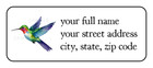 30 Humming Bird Personalized Return Address Labels Stickers Tags