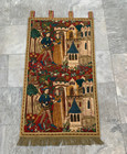 Vintage French Tapestry Wall Hanging 2x3 Ft Pictorial Woven Wall Art  European