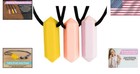 Non-toxic Chewing Pendant Set     3 Vibrant Silicone Necklaces For Teething Kids