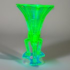 Antique Vintage Art Deco Bohemian Uranium Glass Rocket Vase Libochovice