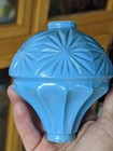   awesome    Blue Milk Glass Hawkeye Lightning Rod Ball 
