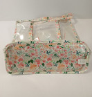 Bridesmaid Clear Floral Tote Bag Transparent Wedding Gift Cosmetic Travel Carrya