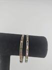Vintage Alpaca Mexico Abalone Shell Inlay Bangles And Hair Clip