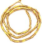 Old Venetian Antique Yellow Stripes Drawn Wound Glass African Trade Beads