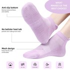 4 Pairs Grip Socks Pilates For Women Non 5-9  Purple pink black grey 