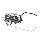 Folding Bicycle Cargo Storage Cart And Luggage Trailer With Hitch - Black