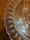 Vintage Clear Glass Serving Bowl With Pink Lace Trim