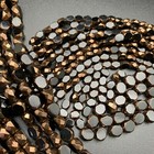 Faceted Oval Table Cut Brown black Czech Glass Beads  2 Variations   blkcg38 