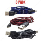 3pack Braided Usb Charging Cable 10ft For Apple Iphone 12 11 8 Ipad Charger Cord