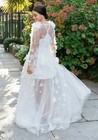 Princess Handmade Flowers Beach Wedding Dresses Spaghetti Beads Bridal Gowns
