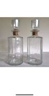 Vintage Set Of 2 Bormioli Faceted Glass Decanter Set  Made In Italy