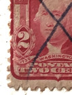 Antique Us George Washington 2 Cent Carmine Red Stamp 1902-1903 On Postcard