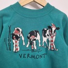 Vtg Kids Sweatshirt Pullover Crew Vermont Cow Ski Winter Bum Wraps Hanes Sz 6-8