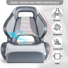 Northcaptain Light Grey charcoal Sport Flip Up Boat Seat With Boat Seat Cover