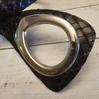 Coldwater Creek Belt Womens Small Medium Woven Bonded Leather Wide Silver Buckle