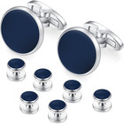 8pcs Set Cufflinks And Studs For Men French Shirts Tuxedo Wedding