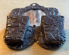 Antique Ornate Mirrored Stamped Tin Double Match Wall Safe Box Holder
