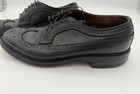 Vintage Crosby Square Wingtip Oxford Shoes Black Leather Brogue Union Made Usa