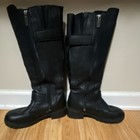 Black Harley Davidso N Leather Tall Riding Boots  Zipper Closure And Rugged Sole