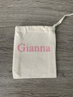 Personalized Tooth Fairy Bag Pink 4x3 Cotton Bag Keepsake