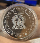 1999 St thomas   Prince Island 1000 Dobras Millennium In Time Silver Coin Km  99