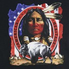 Vintage Native American Shirt Mens Xxl Black Buffalo Heritage Chief Usa Flag 90s