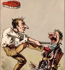 1800 s Dentist Pulling Tooth Comic Drug Store Strykersville Ny Trade Card J us