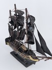 Black Pirate Ship Model Wooden Sailing Ship Skull Decor 12 5    Display Boat