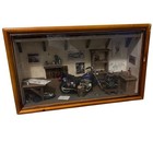 Vintage Motorcycle Garage Shop Diorama Shadow Box 