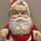 Rushton Co Santa Claus Plush Coca Cola Rubber Face White Boots Vintage No Bottle