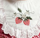 New Baby Girls Embroidered Strawberry Red Plaid Gingham Bubble Romper Jumpsuit