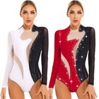 Us Women Ballet Dance Leotard Turtleneck Long Sleeve Gymnastic Leotards Bodysuit