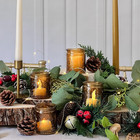 Vintage Amber Glass Tea Light Candle Holders Set Of 4 - Votive Holders For Home